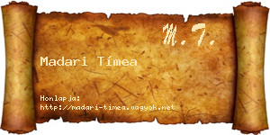 Madari Tímea névjegykártya